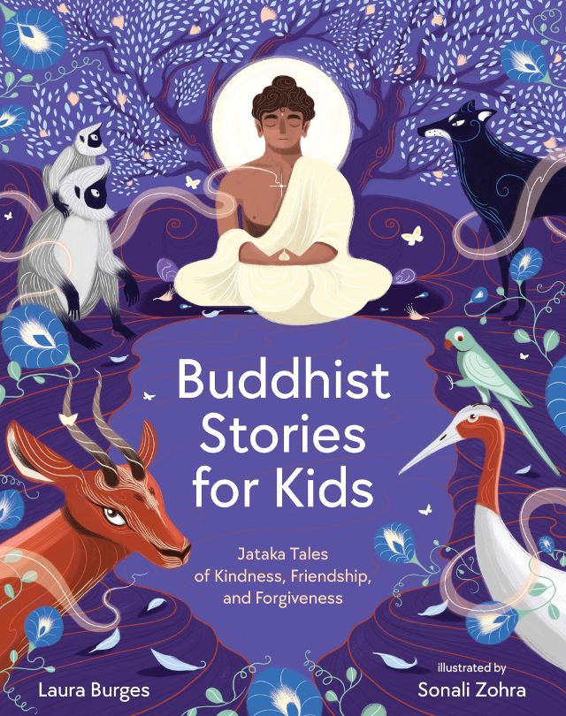 Book cover of Buddhist Stories for Kids with the Buddha and animals