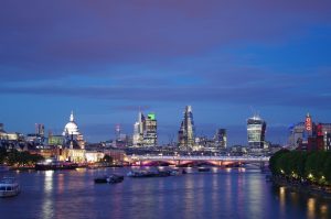 London skyline at night