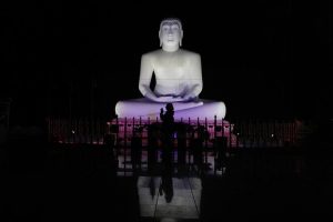 Buddha statue at night