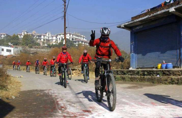 The nuns plan to cover a roughly 3,000-kilometer route from Kathmandu to New Delhi and then on to Darjeeling. From Kung Fu Nuns Facebook